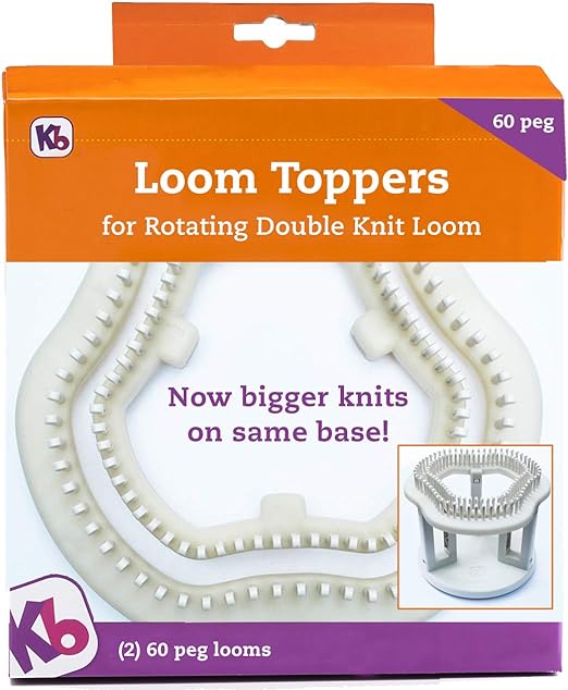 Authentic Knitting Board 60 Peg Loom Toppers, use with Rotating