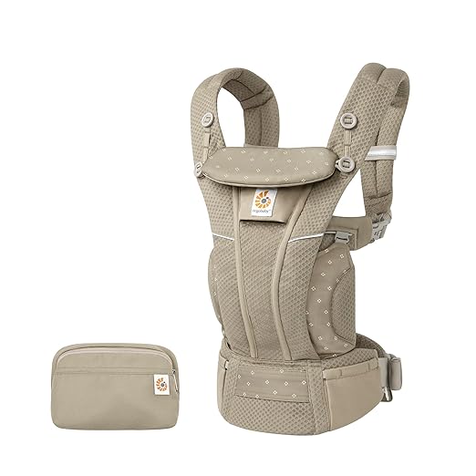 Ergobaby Omni Breeze All Carry Positions Breathable Mesh Baby Carrier Newborn to Toddler with Enhanced Lumbar Support & Airflow (7-45 Lb), Soft Olive Diamond