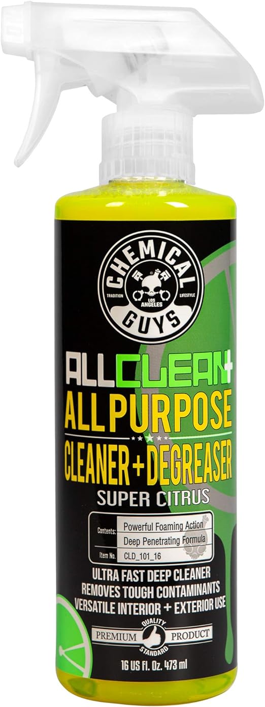 Chemical Guys CLD_101_16 All Clean+ Citrus Based All Purpose Super Cleaner, Safe for Cars, Trucks, SUVs, Motorcycles, RVs & More, 16 fl oz, Citrus Scent