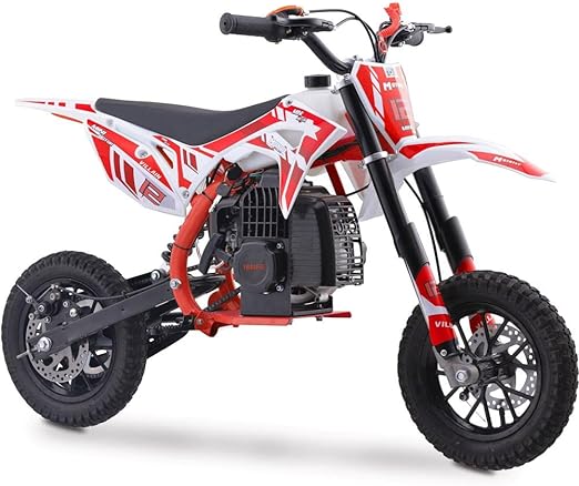 MotoTec Villain 52cc 2-Stroke Kids Gas Dirt Bike Red