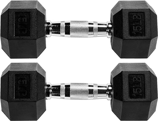 Premium Rubber Encased Hex Dumbbell, Pairs