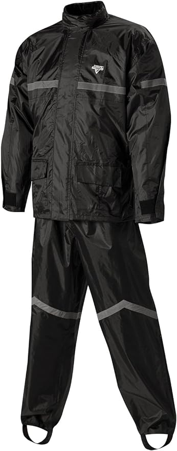 Nelson-Rigg Stormrider 2-Piece Rain Suit (Black/Black, Large)