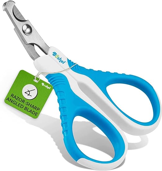Boshel Cat Nail Clipper - Razor-Sharp & Angled Cat Nail Trimmer, Non-Slip Handels Cat Claw Clippers, Pet Nail Clippers for Small Dog and Cats, Light Weight Cat Clippers for Nails, Cat Nail Clippers