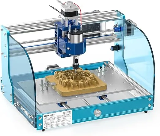 Genmitsu 3018-PROVer V2 CNC Router Machine for Beginner, Mini Milling Engraver Kit with Z-Probe, Limit Switches, E-Stop, Ideal for Wood, Acrylic, MDF, Plastic, PVC (Without Offline Controller)