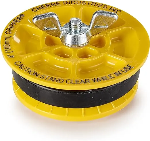 Cherne 270245 Pipe Gripper Plug, 4.5 x 4.5 x 1.5, Yellow