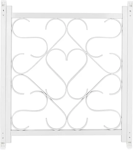 Camco Adjustable Screen Door Deluxe Grille - Protects RV Door Screen and Prevents Damage, Adjusts From 20" - 32", Installation Hardware Included- White (43997)