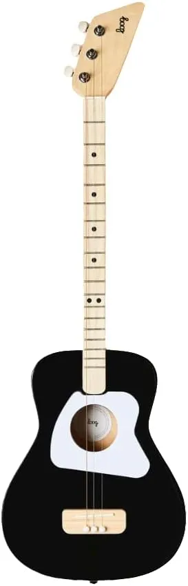 Loog Pro Acoustic kids Guitar 3-strings Ages 6+ Learning App and Lessons Included Black