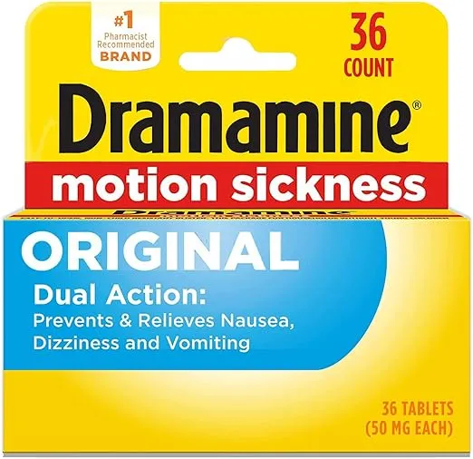Dramamine Original, Motion Sickness Relief, 36 Count