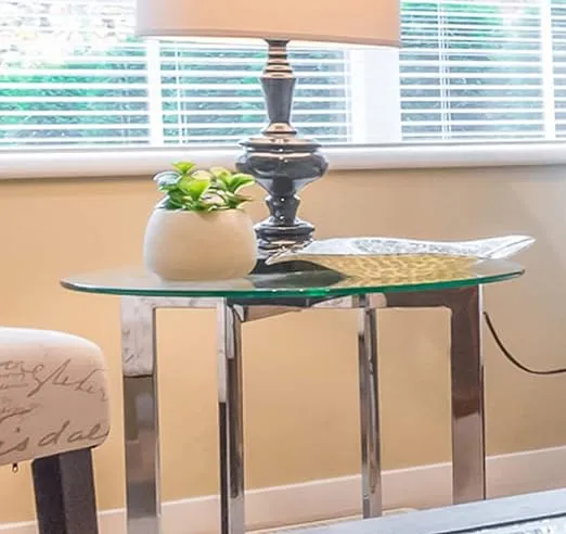 24" Inch Round Glass Table Top 1/4" Thick Tempered Beveled Edge by Fab Glass and Mirror