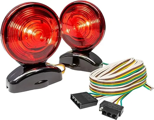 True MODS 20' Magnetic LED Trailer Tail Towing Light Kit [DOT FMVSS-108] [SAE STIP] [IP67 Submersible Waterproof] [55lb Magnet] Turn Brake Parking Lights for Truck RV Boat Car Bike Trailer