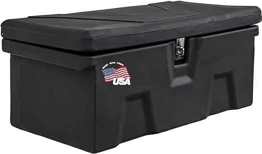 Buyers Products 1712230 Black Poly All-Purpose Storage Chest w/Hasp & Stainless Steel Hinge, 2.6 cu. ft., Made In The USA, Lightweight Storage, Dent-Resistant, Outdoor Storage Box