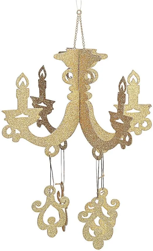 Gold Glitter Chandelier (Cardboard) Wedding and Party Decor