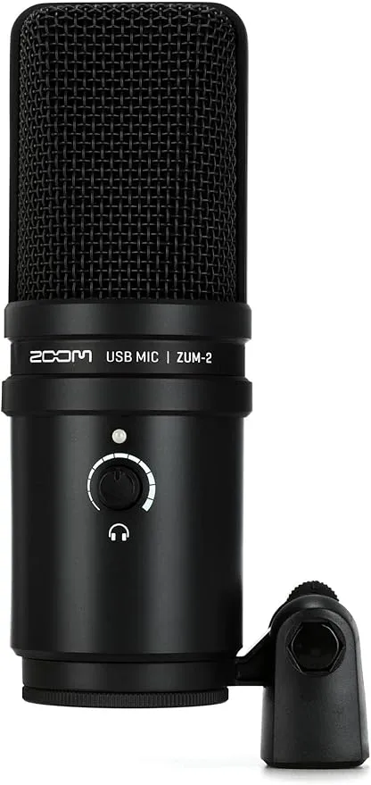 Zoom Zum-2, Podcast USB Microphone, Windscreen, USB Cable, for Recording, Podcasts, Music, Voice-Overs, Gaming, YouTube, Twitch, & Discord