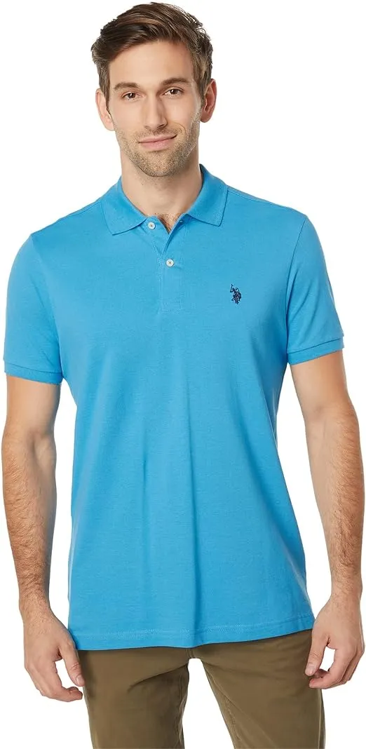 U.S. Polo Assn. Men's Classic Polo Shirt, Two-Button Closure Pique Polo Shirt, Summer Fashion Golf Shirt