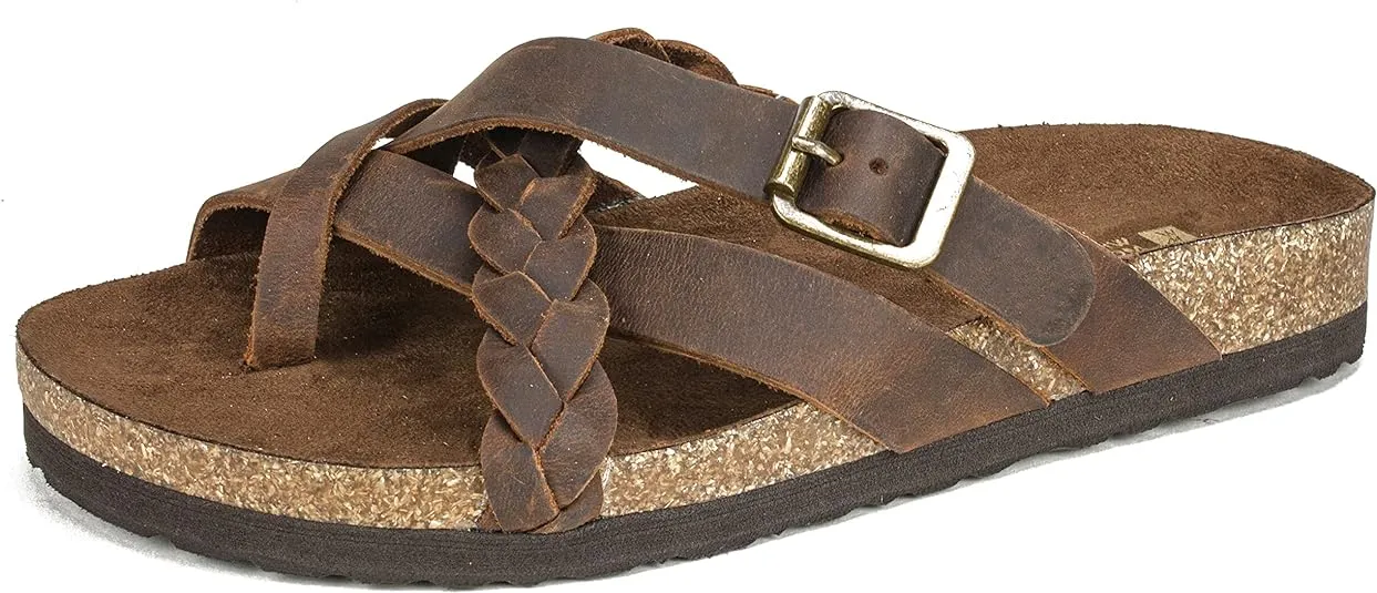 WHITE MOUNTAIN Women's Harrington Signature Comfort Molded Braided Strappy Footbed Sandal