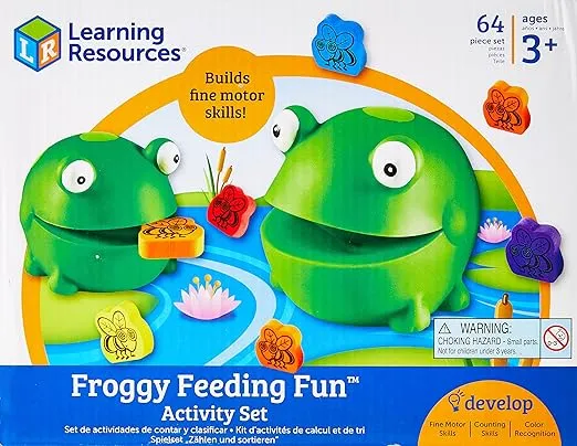 Learning Resources Froggy Feeding Fun Activity Set, Fine Motor Toy, 64 Piece, Ages 3+