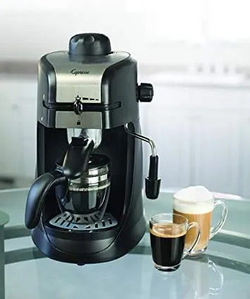 Capresso Steam PRO Espresso and Cappuccino Machine, 4-Cup, Stainless Steel/Black