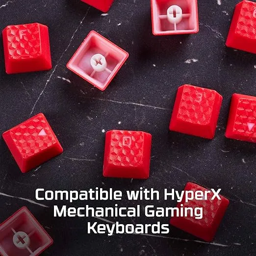 HyperX Rubber Keycaps – Gaming Accessory Kit, 19 Keys, English (US) Layout, Red