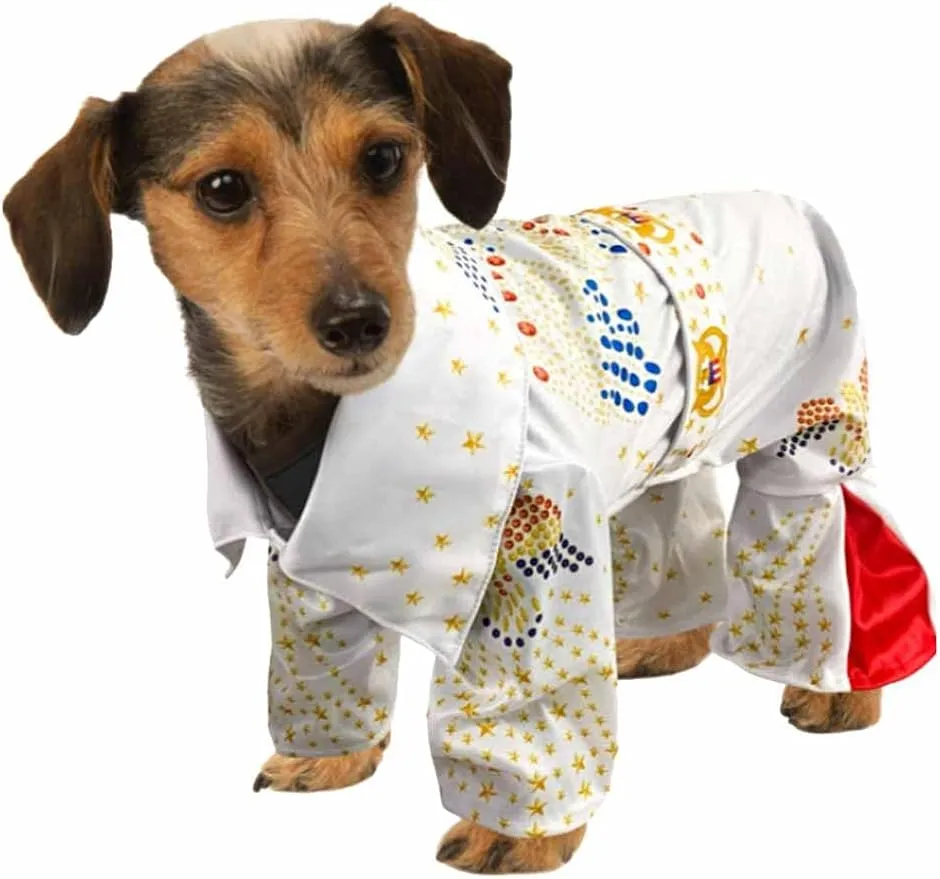 Rubies Elvis Pet Jumpsuit for Themed Parties and Halloween, As Shown, Large