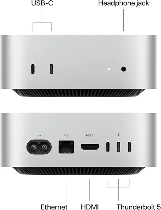 Apple 2024 Mac Mini Desktop Computer with M4 Pro chip with 12‑core CPU and 16‑core GPU: Built for Apple Intelligence, 24GB Unified Memory, 512GB SSD Storage, Gigabit Ethernet. Works with iPhone/iPad