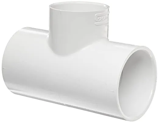 Spears Manufacturing 401-102 Series 401 PVC Pipe Fitting, Tee, Schedule 40, White, 3/4" x 1" Socket