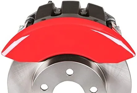 MGP Caliper Covers 12088SSRTRD 'SRT' Engraved Caliper Cover with Red Powder Coat Finish and Silver Characters, (Set of 4)