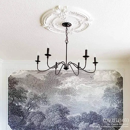 Ekena Millwork CM11HE2 Helene Ceiling Medallion, 11 7/8"OD x 3 5/8"ID x 7/8"P, Factory Primed