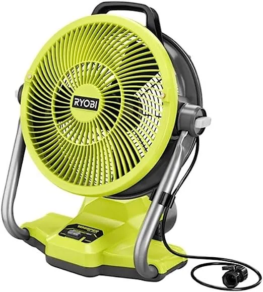 RYOBI ONE+ 18V Cordless Hybrid WHISPER SERIES 12 in. Misting Air Cannon Fan (Tool Only)