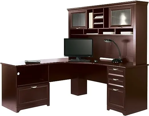 Realspace® Magellan Performance 71"W L-Shaped Corner Desk, Cherry