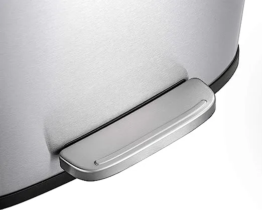QUALIAZERO 50L/13Gal Heavy Duty Hands-Free Stainless Steel Commercial/Kitchen Step Trash Can, Fingerprint-Resistant Soft Close Lid Trashcan, 50L / 13 GAL