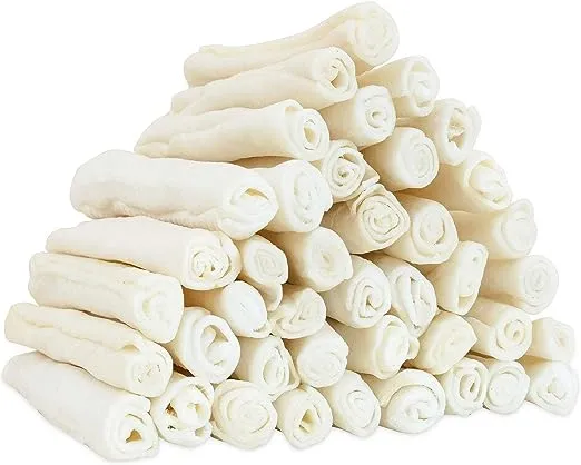 MON2SUN Dog Rawhide Rolls Twist Sticks Dog Chew Treats Natural Flavor 6.5 Inch 40 Count for Puppy and Small Dogs