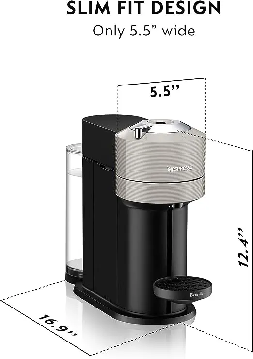 Nespresso Vertuo Next Coffee and Espresso Maker by Breville, Light Grey