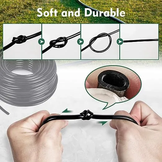 Bonviee 200ft 1/4 inch Drip Irrigation Tubing Blank Distribution Tubing Drip Irrigation Hose Garden Watering Tube Line for Garden Irrigation System