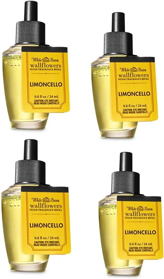 Bath and Body Works Limoncello WallFlower Fragrance Refill. 4 Pack 0.8 Oz