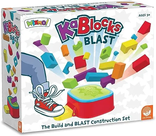 MindWare KaBlocks Blast, Includes 30 Foam Blocks, 2 Launch Blocks, Building Platform & Kaboom Launch Pad - Ages 3+