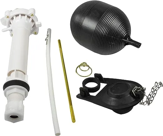 Danco 80816 Complete Toilet Repair Kit Fill Valve, Flapper, Rod, Float Replacement, White