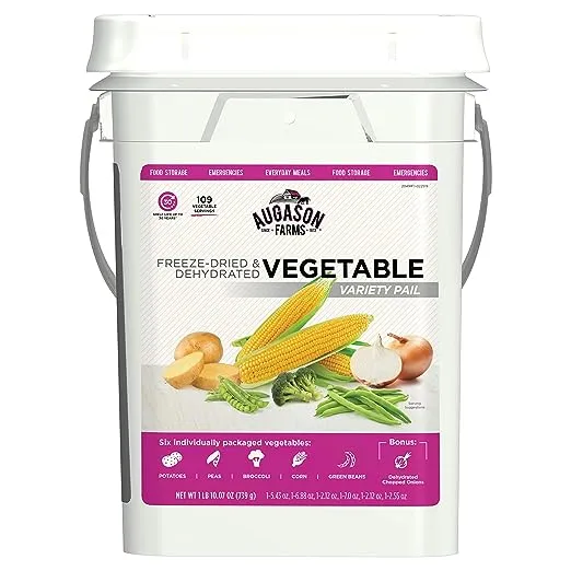 Augason Farms Freeze Dried Vegetable Variety Pail, Emergency Food Supply, Everyday Meals, 109 Servings