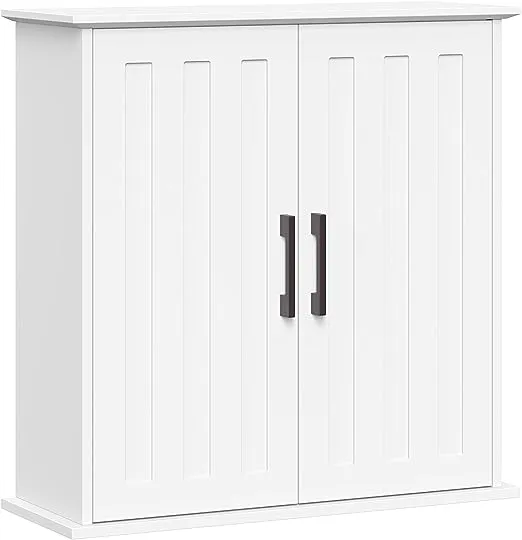 RiverRidge Monroe Two Door Wall Cabinet Over The Toilet Storage Cabinet with Soft-Close Doors - Medicine Cabinet with Adjustable Shelves