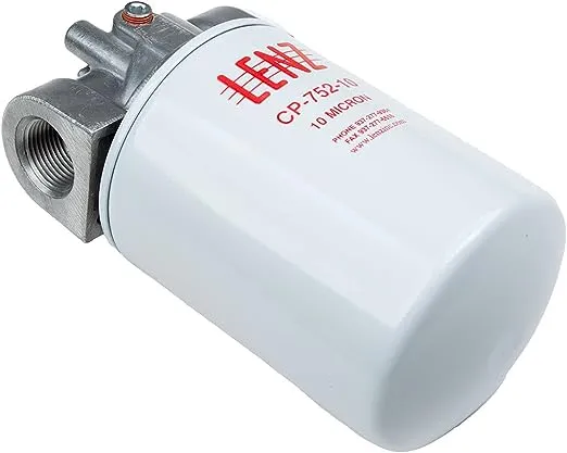 Spin-On Filter Assembly - Hydraulic Oil Filter for Petroleum Based Fluids, 20 GPM, 200 PSI, 3/4" NPTF Port Size, 10 Micron Filter, with Indicator Ports, 3 lb (1.3 kg), 221006