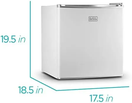 BLACK+DECKER BCRK17W Compact Refrigerator Energy Star Single Door Mini Fridge with Freezer, 1.7 Cubic Ft., White