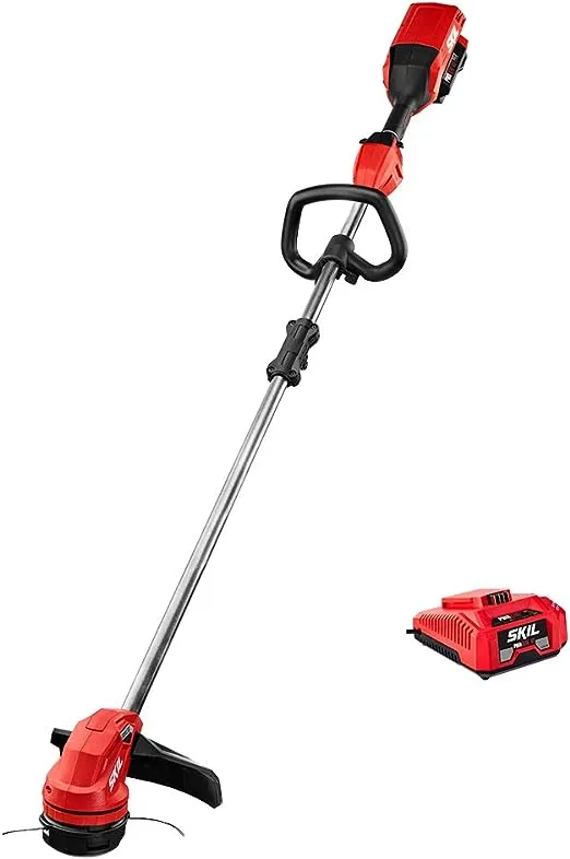 SKIL PWR CORE 40 Brushless 40V 14'' String Trimmer Kit with Dual Line Bump Feed, Includes 2.5Ah Battery and Auto PWR JUMP Charger - LT4818-10