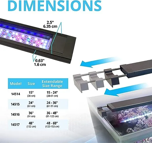 Fluval Sea Marine 3.0 LED Aquarium Lighting for Coral Growth, 46 Watts, 36-46 Inches