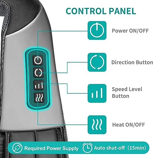 Nekteck Shiatsu Neck and Back Massager with Soothing Heat, Electric Deep Tissue 3D Kneading Massage Pillow for Shoulder, Leg, Body Muscle Pain Relief, Home, Office, and Car Use