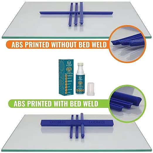 3D Printer Adhesive Glue Bed Weld Original, Strong Grip Reduces Warping for ABS, ASA, PLA, and PETG Filament on Compatible Build Plates, 118ml, 4 fl oz