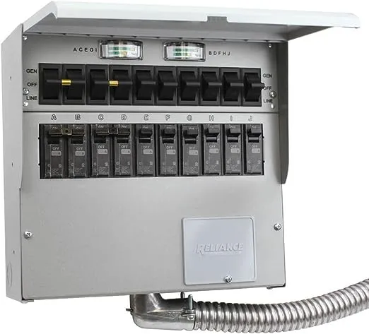510C Pro/Tran2 50-Amp 10-Circuit 2 Manual Transfer Switch with Watt Meters