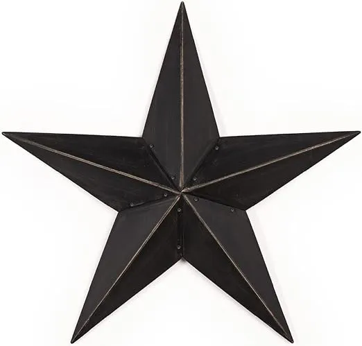 CWI Gifts Metal Barn Star - 36 inch Galvanized Hanging Star - Farmhouse Wall Decor - Black