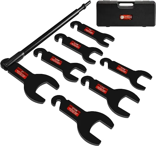 BETOOLL 8PCS Pneumatic Fan Clutch Wrench, 43300 Fan Clutch Removal Tool Kit, Auto Repair Spanner Kit Installs Fan Clutch Compatible with Ford, GM, Chrysler and Jeep