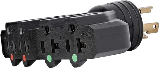 Westinghouse Outdoor Power Equipment 302116A Generator Plug Adapter, L14-30P to (4X) 5-20R, 30A 120V L14-30P to (4X) 5-20R