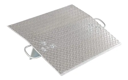 Vestil E-3024 Aluminum Economizer Dock Plate, 3,000-lb. Capacity, 24" Length, 30" Usable Width, 36" Height Difference, 3/8" Plate Thickness