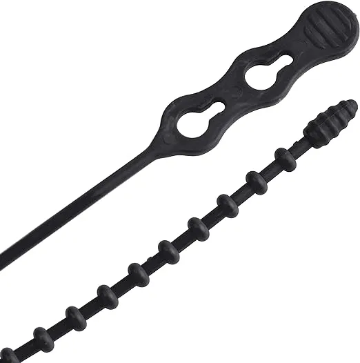 Gardner Bender 46-12BEADBK Beaded Cable Tie Wrap, 12 inch, 70 lb, Reusable, Adjustable Wire and Cord Management, 40 Pk, UV Resistant Black